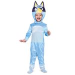 Disguise Bluey Costume for Kids, Official Bluey Character Outfit with Jumpsuit and Mask, Classic Toddler Size Small (2T)