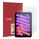 iCarez Anti-Glare Matte Screen Protector for iPad Mini 6 2021 8.3-inches (No Home Button), Reduce Fingerprint Bubble Free with Hinge Installation