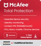 McAfee Total Protection 2024 | 2 Devices + 1 Bonus | Antivirus Internet Security Software | Unlimited VPN | PC/Mac/Android/iOS | 1 Year Subscription | Activation Code by email