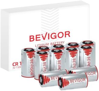 BEVIGOR 3V CR123A Lithium Batteries 12 Pack 1500mAh Photo Lithium Battery, 3 Volt Batteries, Long-Lasting for Flashlight and Security Device,10 Years Shelf Life (Non-Rechargeable)