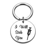 Funny Nurse Appreciation Week Day Gag Gift Ideas for Women Men Nurses Keychain for Nursing School Students 2021 Graduation Gift Her Him Nurses Birthday Christmas Thanksgiving Presents I Will Stab You