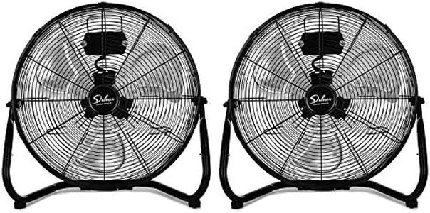 Simple Deluxe 12 Inch 3-Speed High Velocity Heavy Duty Metal Industrial Floor Fans Quiet for Home, Commercial, Residential, and Greenhouse Use, Outdoor/Indoor, Black, HIFANXFLOOR12VX2