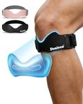 Dualeco Patella Tendon Knee Strap with 3D Cushion, Upgraded V Shaped Knee Support for Men/Women, Anti-Slip Knee Brace for Running/Gym/Weight Lifting, Patellar Strap for Meniscus Tear/Arthritis 1PCS