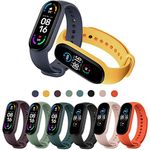 PIXESTT Straps for Mi Band 7/Mi Band 6/Mi Band 5, Smartwatch Strap Anti-Lost Silicone Designed Accessories Adjustable Wristband for Xiaomi Mi Band 5/Amazfit Band 5 (8-A)