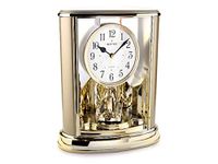 Rhythm Anniversary Style Black Arabic Numerals Mantel Clock With Crystals