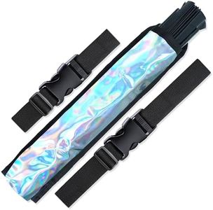 SoJourner Bags Rave Fan Holster - Hand Fan Holder & Thigh Holster for Festival Essentials - Holographic Silver