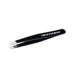 Tweezerman Dusted Onyx Mini Slant Tweezer, Professional Stainless Steel Precision Tweezers for Facial Hair and Eyebrows, with Travel Case (Pack of 1)