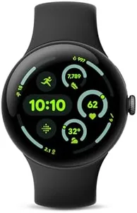 Google Pixel Watch 3 (45mm) Latest Model - Android Smartwatch, Heart Rate Tracking, Fitbit Advanced Running, Fitness Insights, 24-Hour Battery - Matte Black Aluminum Case - Obsidian Band - Wi-Fi