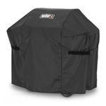 Weber Premium Grill Cover for Spirit & Spirit II 200 Series, breathable UV- & water-resistant, with Velcro fastener for Attachment, Grill Cover, BBQ Cover - Black (7182)