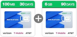 EIOTCLUB Data Only SIM Card Triple Play sim Card(100mb Trial+6GB 90day), Supports AT&T, T-Mobile and Verizon Networks