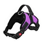 FYY Dog Harness No Pull, Breathable Adjustable Pet Harness Dog Vest Harness, Reflective Oxford Easy Control Dog Harness with Sturdy Handle for Small Medium Large Dogs M-Purple