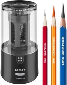 AFMAT Electric Pencil Sharpener for Artist, 8-17mm Super Long Point, Auto Stop & Fast Sharpen, Long Point Pencil Sharpener, Artist Pencil Sharpener Plug in for φ6-12mm Charcoal/Drawing/Colored Pencils