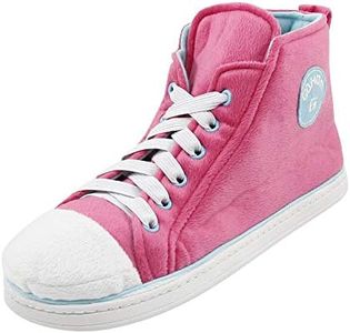 Gohom Sneaker Slippers for Women Plush Fashion Indoor House Slipper BootsHouse Bedroom Anti-Slip Fashion Sneaker Slippers Boot Szie 11 Rose Red and Blue