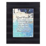 Cottage Garden Good Friends Tied Heart to Heart Black 8 x 10 Beaded Board Table Top and Wall Photo Frame