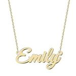 UMAGICBOX Personalized 18K Gold Name Necklace Emily - Customizable Engraved Stainless Steel Pendant for Women - Unique Gift for Birthdays, Anniversaries, Graduations, and Valentine's Day