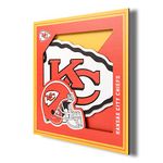 YouTheFan Kansas City Chiefs 3D Logo Series Wall Art-12x12