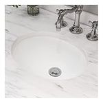 MEJE 16.5"x13" Undermount Oval Bathroom Sink, Porcelain Ceramic White Vanity Top Sink with Overflow