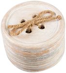 Sass & Belle Wooden Brown Button Coaster - Set of 6