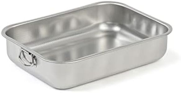 Steel Pan SP11162, Plat à Four, Plat à Lasagne, Plat de Cuisson rectangulaire, Revêtement antiadhésif, sans PFAS, 35 x 26 cm, Tout INOX, Fabrication Italie