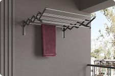 Amiraj Multi Rod Heavy Duty Rust-Free Stainless Steel Foldable Wall Mounted/Mounting Clothes Drying Stand for Balcony/Cloth Dryer Racks for Bathroom/Balcony/Indoor/Outdoor (4 Feet, 9, Rod)