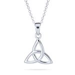 Bling Jewelry Small Trinity Viking Love Knot Swirling Celtic Triquetra Pendant Necklace for Women Teens .925 Sterling Silver