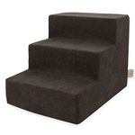 Best Pet Supplies Dog Stairs for Small Dogs & Cats, Foam Pet Steps Portable Ramp for Couch Sofa and High Bed Non-Slip Balanced Indoor Step Support, Paw Safe No Assembly - Dark Brown, 3-Step