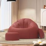 Pi Bean Bags with Beans Filled XXXXXL Bean Bag Pi Originals - Sofa Bean Bag with Cushion and Footrest - Official : PiNova Range - Comfort Level : Basic - (Matching Cushion Round : Tan)