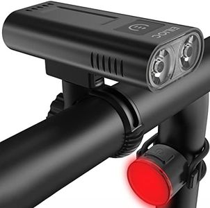 EILIOC 6400mAh Bike Lights Front and Back,USB C Rechargeable Bicycle light Super Bright 2400 Lumen Cycle lights Waterproof Led Bike Headlight and Taillight Set for Road/MTB