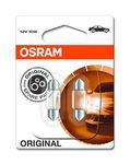 OSRAM 6438-02B Original Equipment Quality Festoon Bulbs, 12 V, 10 W, Set of 2, Yellow