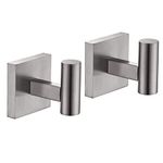 KOKOSIRI Robe Hook Bathroom Towel Coat Hooks for Bath Kitchen Wall 2 Pack Brushed Nickel Stainless Steel B1013BR-P2