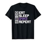 Eat Sleep Game Repeat Orc MMO RPG Roleplay Game Leetcode T-Shirt