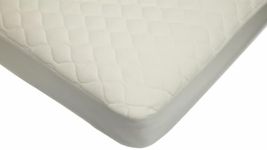 American Baby Company Organic Cotton Quilted Crib and Toddler Crib Size Fitted Mattress Pad Covers, Natural