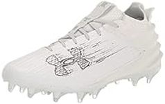 Under Armour Men's Blur Smoke 2.0 Molded Cleat Football Shoe, (101) White/White/Metallic Silver, 8