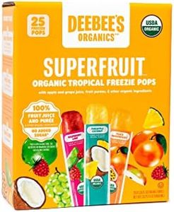 DeeBee's Organics Tropical SuperFruit Freezie Pops, No Added Sugars, No Artificial Flavors or Colors (Pack of 25)