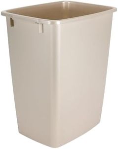 Rubbermaid Small Kitchen Bathroom Trash Can, Under Sink Waste Basket, Plastic Beige 9 Gallons