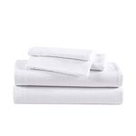 Eddie Bauer - Queen Sheets, Cotton Flannel Bedding Set, Brushed for Extra Softness, Cozy Home Decor (White, Queen)