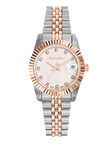 Mathey-Tissot Stainless Steel Swiss Made Analog White Dial Women Watch - D810Ra, Multi-Color Band