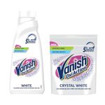 Vanish Crystal White 800 ml Liquid + 400 gm Powder, Fabric Whitener | Whites like new | Stain Remover | Chlorine Bleach Free | Suitable with all Washing Detergent Powders and Liquids