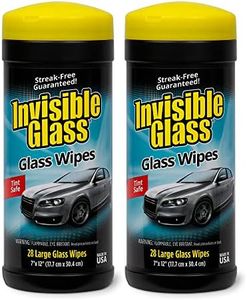 Invisible Glass 90166-6PK Lint-Free and Ammonia-Free Large Glass Cleaning Wipes are Tint Safe Enjoy Streak Free Windows, Mirrors, and Glass for Home and Auto, Pack of 2