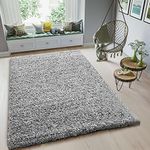 PRIME PLUS EXTRA THICK HEAVY 5CM PILE SOFT SHAGGY RUGS MODERN AREA RUGS BEDROOM HALL RUGS (Light Grey, 120 x 170cm)