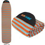 SUN CUBE Surfboard Sock Cover, Protective Surf Bag for Surfing Board, Light Stretchy Surfbag Sleeve for Longboard (9'6'', Sunset Orange)