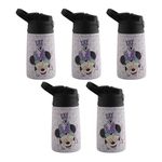 Kuber Industries 350 ml Insulated Kids Water Bottle | Mini Yay Kids Water Bottle | Stainless Steel Water Bottle | Water Bottle with Push-Button Flip Lid | Bottle For School | Purple | Pack of 5