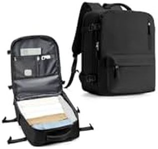 WONHOX Travel Backpack Women,Carry On Backpack Flight Approved 18x14x8 inches Bag Spirit Airlines Personal ltem,College Sports Hiking Rucksack Waterproof Casual Daypack Laptop Blackpack Men,Black