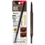 Revlon ColorStay Micro Eyebrow Pencil with Built In Spoolie Brush, Infused with Argan and Marula Oil, Waterproof, Smudgeproof, 456 Dark Brown (Pack of 1)