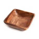 Premier Housewares Small Dark Brown Wooden Fruit Bowl Salad Bowl Serving Bowl Large Bowl Bamboo Fruit Bowl Salad Bowl & Servers 5 cm x 15 cm x 15 cm