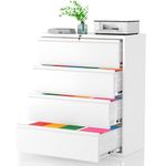 Greenvelly 4 Drawer File Cabinet with Lock, Lateral Filing Cabinets for Home Office, Lockable Metal Steel File Drawers Cabinet, Wide Office File Cabinets with Hanging Files&Key for Letter/Legal/F4/A4
