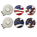 GOLTERS Golf Ball Markers with Magnetic Hat Clips Value Sets for Men Women Children Golfer, Durable Strong Removable Attaches Easily to Golf Cap Gifts (Fly Flag)