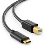 deleyCON 0.5m (1.64 ft.) USB 2.0 Cable - Plug Type 3.1 - USB C to USB B - Data Cable for e.g. Computer Printer External Hard Drive - Black