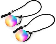 WANBY 1 Pair Updated Version Spinning LED POI Thrown Balls Light Toy for Professional Belly Dance Level Hand Props (multicolor)