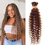 Human Braiding Hair Bulk Human Hair for Braiding No Weft Curly Human Hair Extensions for Boho Braids Wet and Wavy Human Hair Braiding Hair